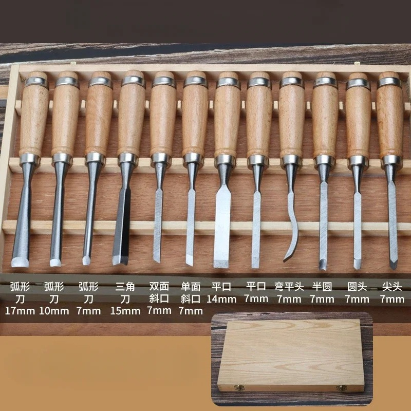 Hand Tools In Workshop - Set Pahat Kayu Manual 12 Buah,