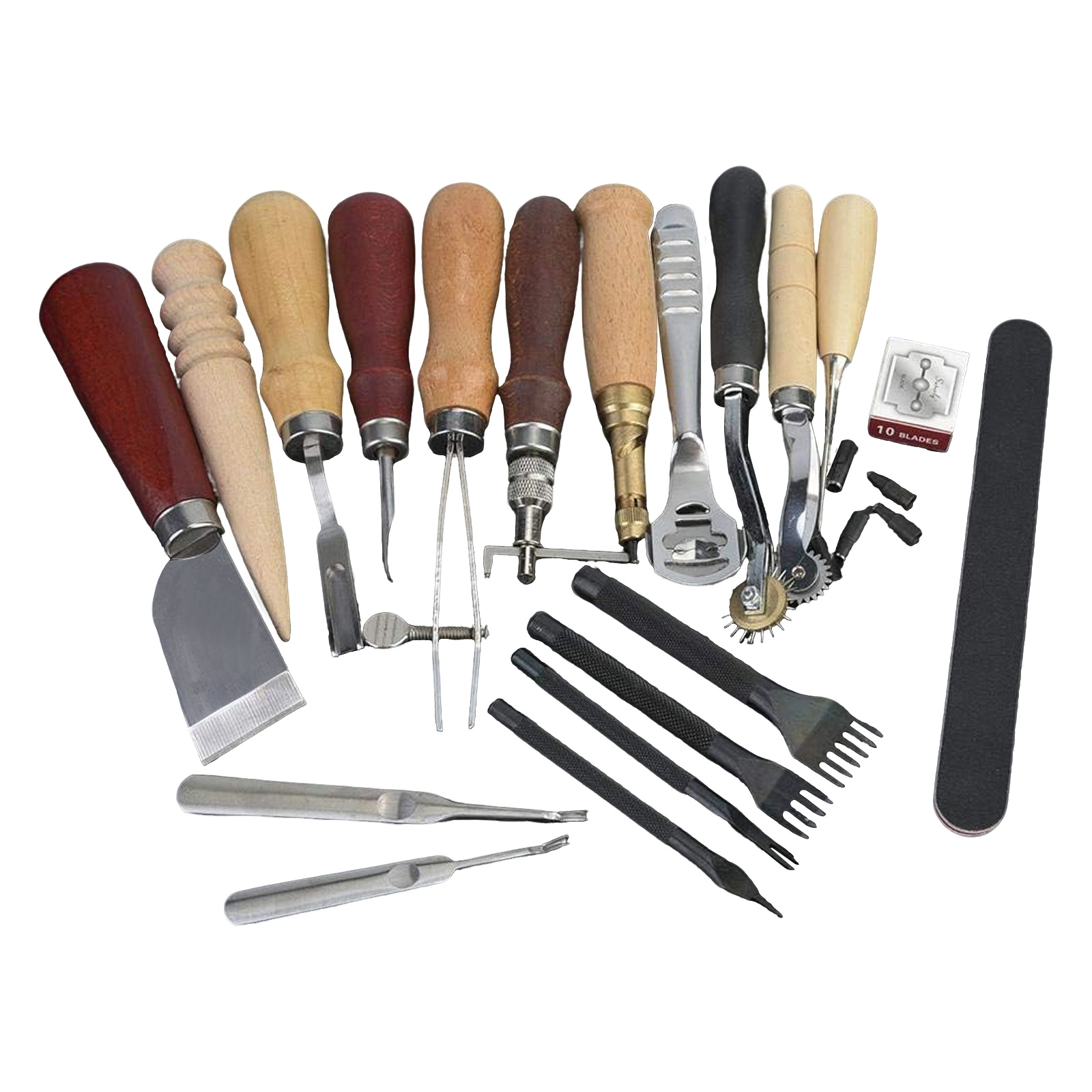 Workshop Cutting Tools - Peralatan Kulit, 19 Pcs Perlengkapan Kerajinan