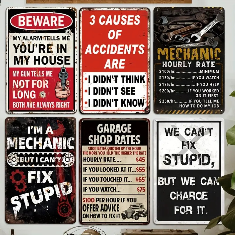 Workshop Tools Logo - Tanda & Plakat Dekoratif 6 Buah