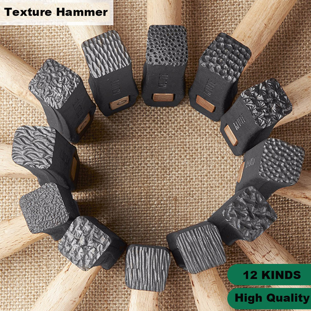 Mallet Wood Carving - Palu Tekstur Perhiasan dengan Gagang Kayu,