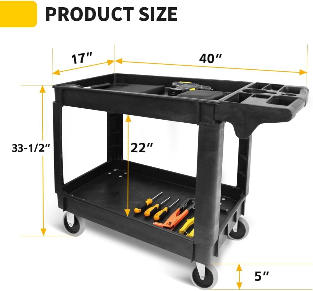 Troli Servis 2 Rak Tugas Berat - Workshop Tools Shelf ulasan dan harga
