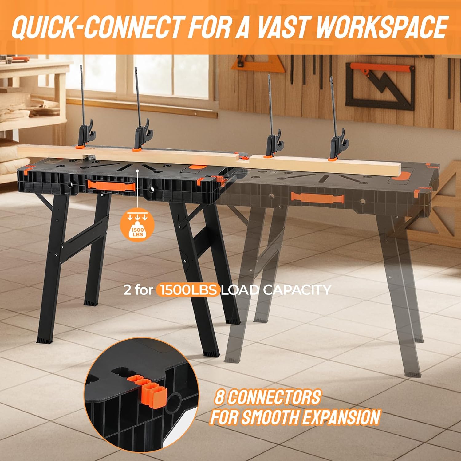 Meja Kerja Lipat dengan Klem & - Workbench Portable Fold ulasan dan harga