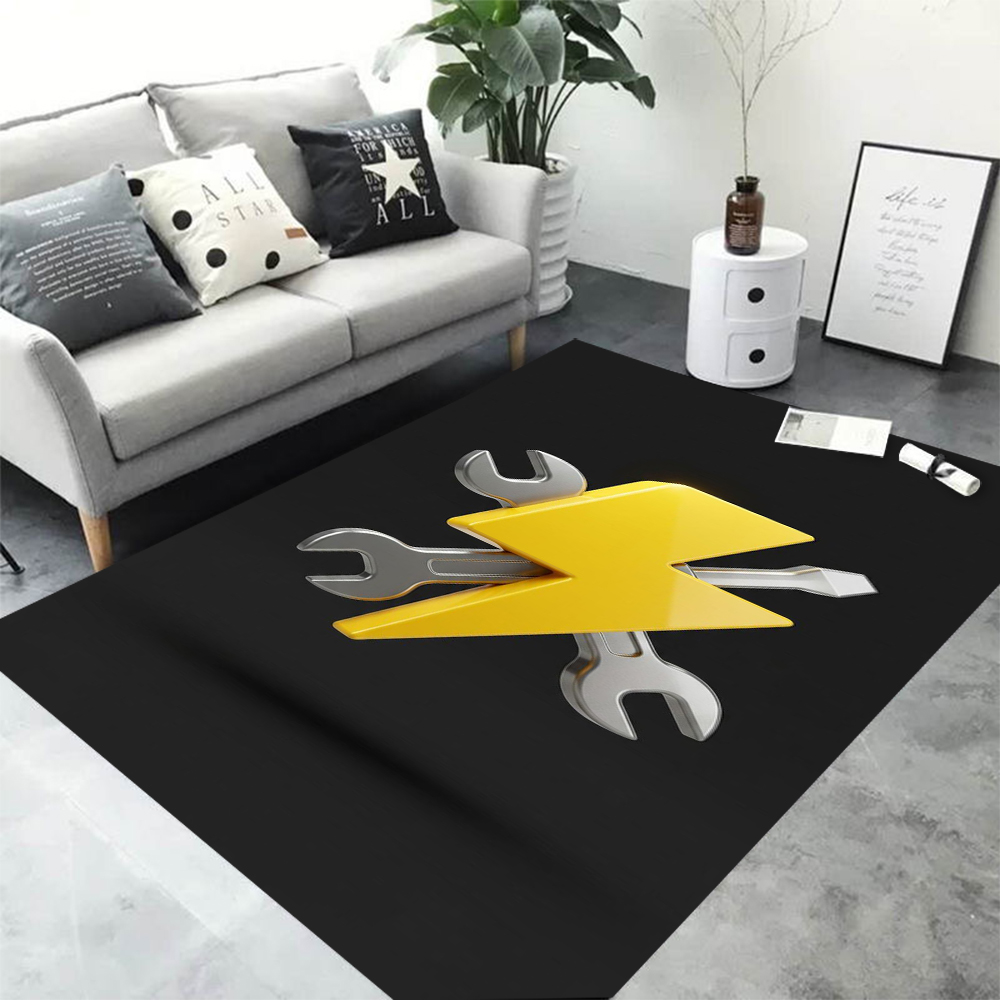 Karpet Anti-Slip Motif Gear Ku - Workshop Tools Logo ulasan dan harga