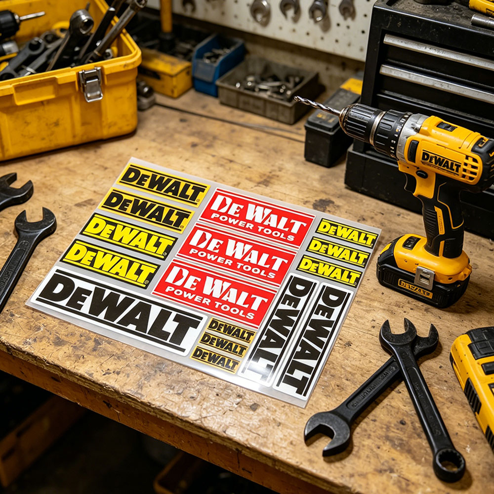 Stiker Reflektif Vinyl Logo De - Workshop Tools Logo ulasan dan harga