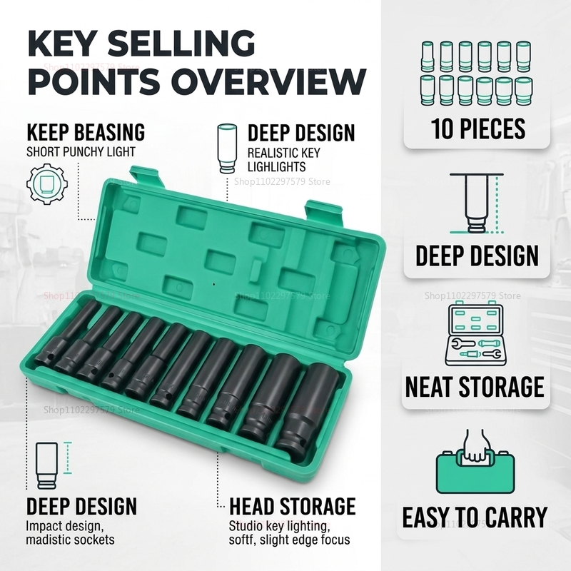 10pcs Set Kunci Soket 8-24mm A - Hand Tools In Workshop ulasan dan harga